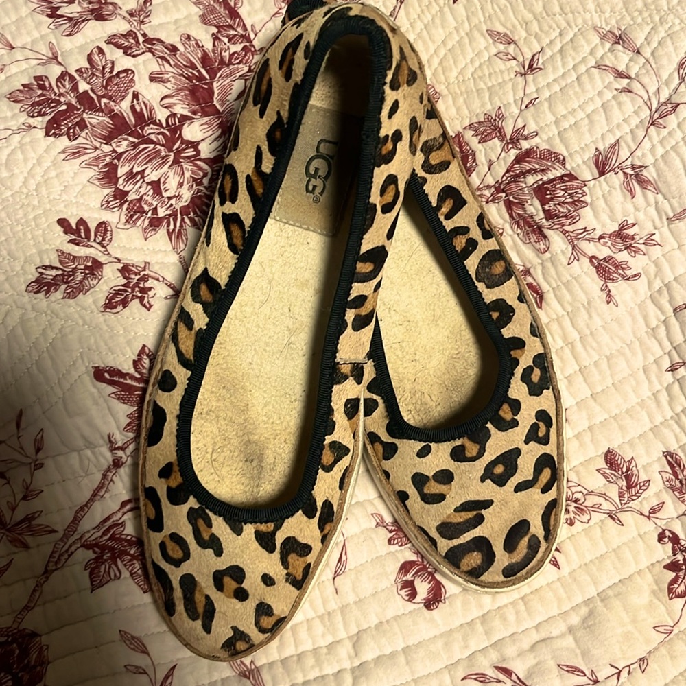 Cheetah UGG slip ons worn once.